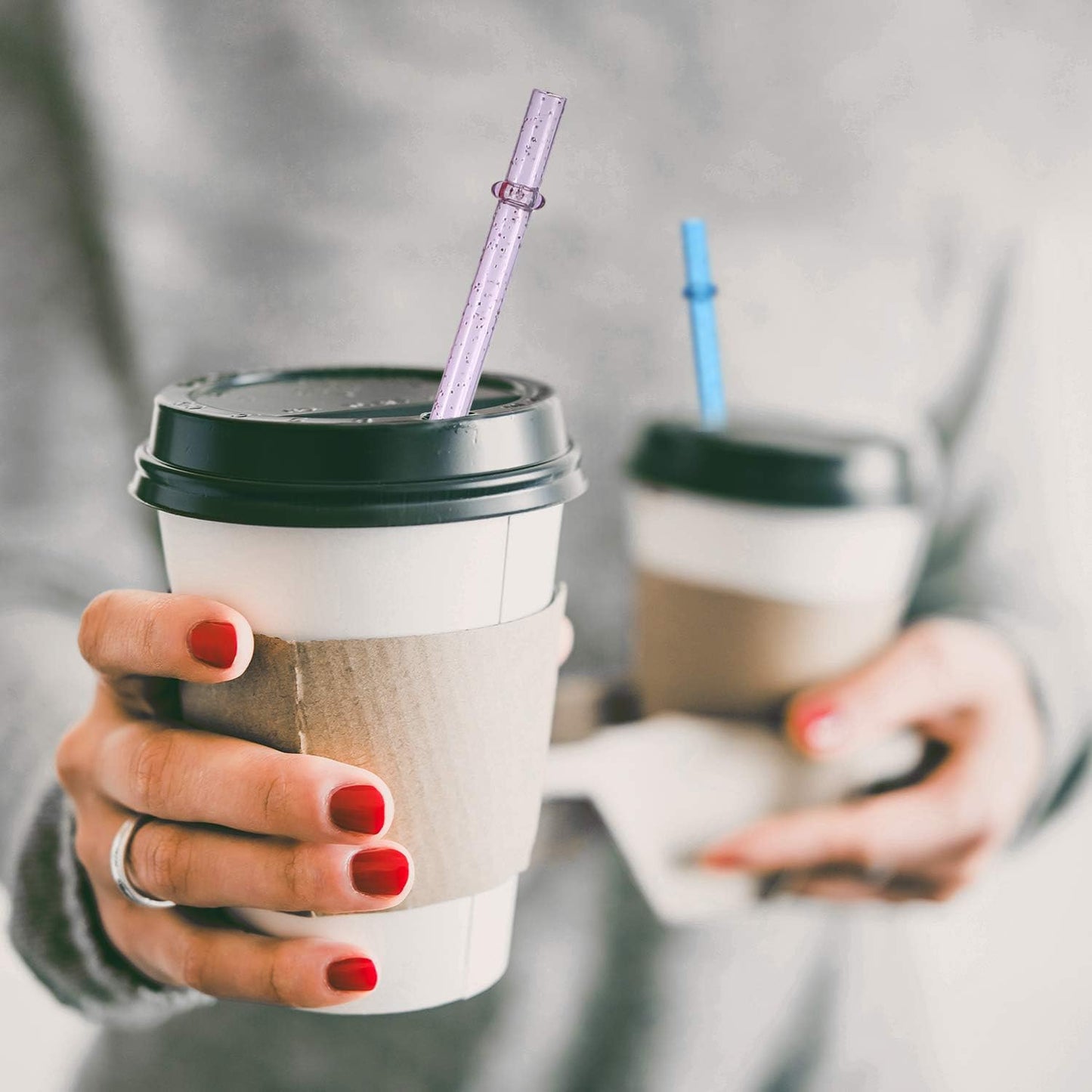 48 Pcs Plastic Straws with Team Bride Flags Reusable Glitter Drinking Straw(Red, Dark Blue, Pink, Champagne, Purple, Blue)