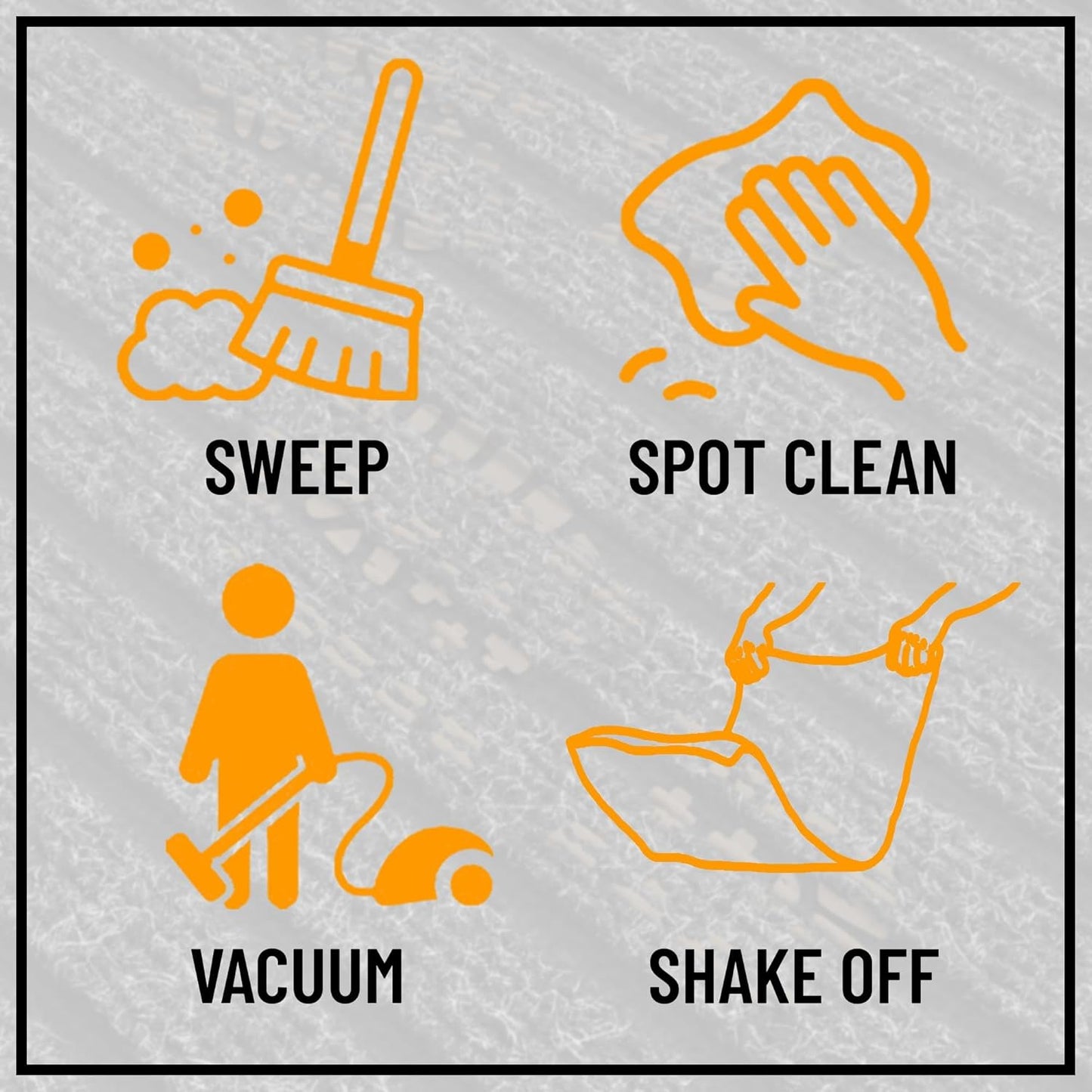 Ottomanson 2'7" x 35' Hallway Runner with Scraper Pile - Extra Durable Non-Slip Rug Mat for Indoor & Outdoor Use - Ideal for Kitchen, Entryway & Garage - High-Traffic Carpet, Black