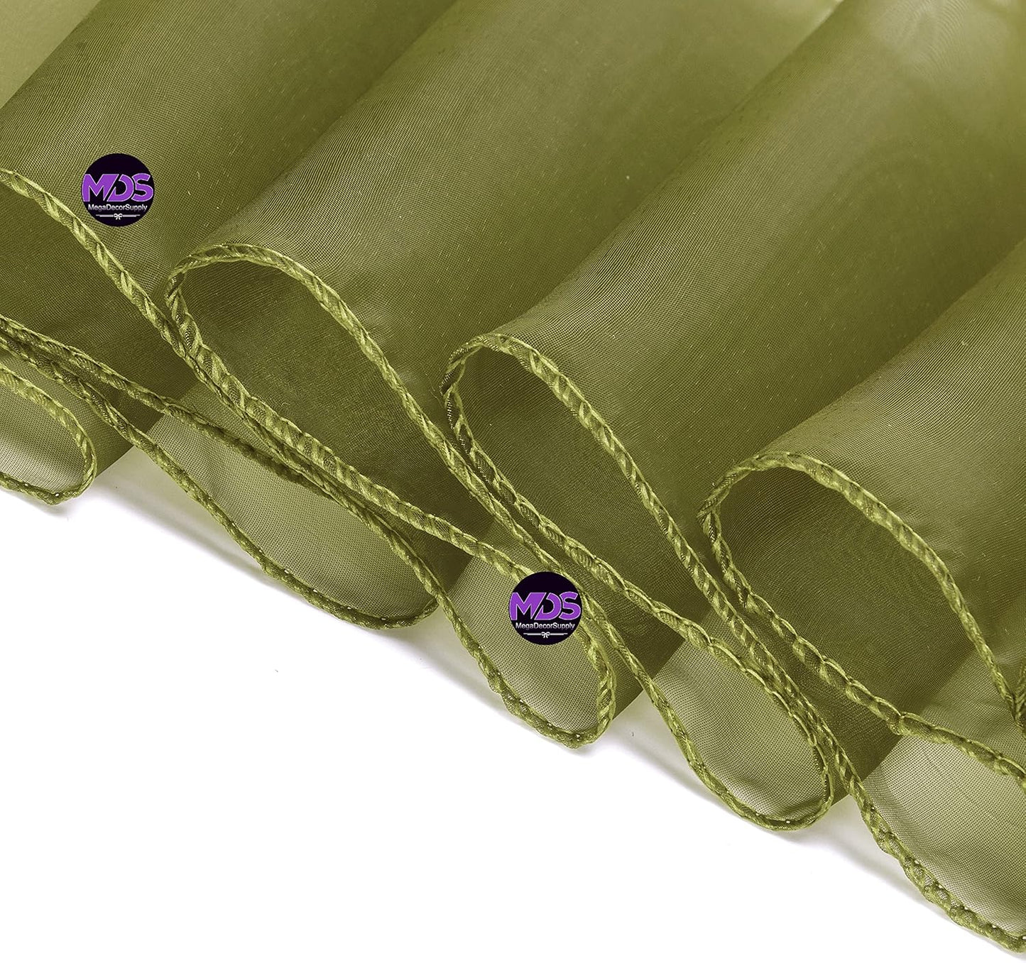 MDS Pack of 250 PCS Organza Chair Sashes Wider Dining Chair Bows Ribbon Tie Back for Wedding Party Birthday Bridal Shower Reception Event Banquet Home Chair Cover Decoration - Olive Green