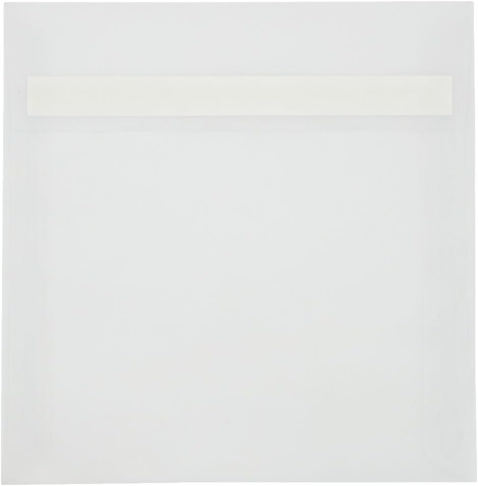 LUXPaper Square Invitation Envelopes | Peel & Press | 7" x 7" | Clear Translucent | 30lb. Text | 50 Qty