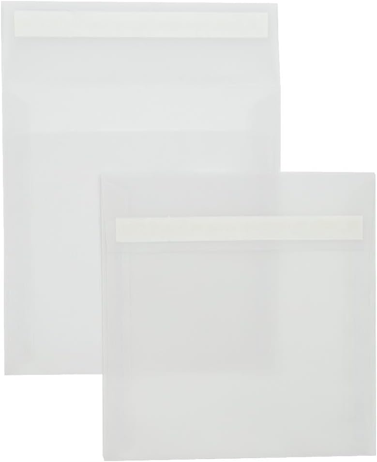 LUXPaper Square Invitation Envelopes | Peel & Press | 7" x 7" | Clear Translucent | 30lb. Text | 50 Qty