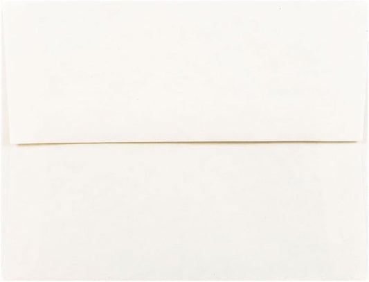 JAM PAPER A2 Parchment Invitation Envelopes - 4 3/8 x 5 3/4 - White Recycled - 50/Pack