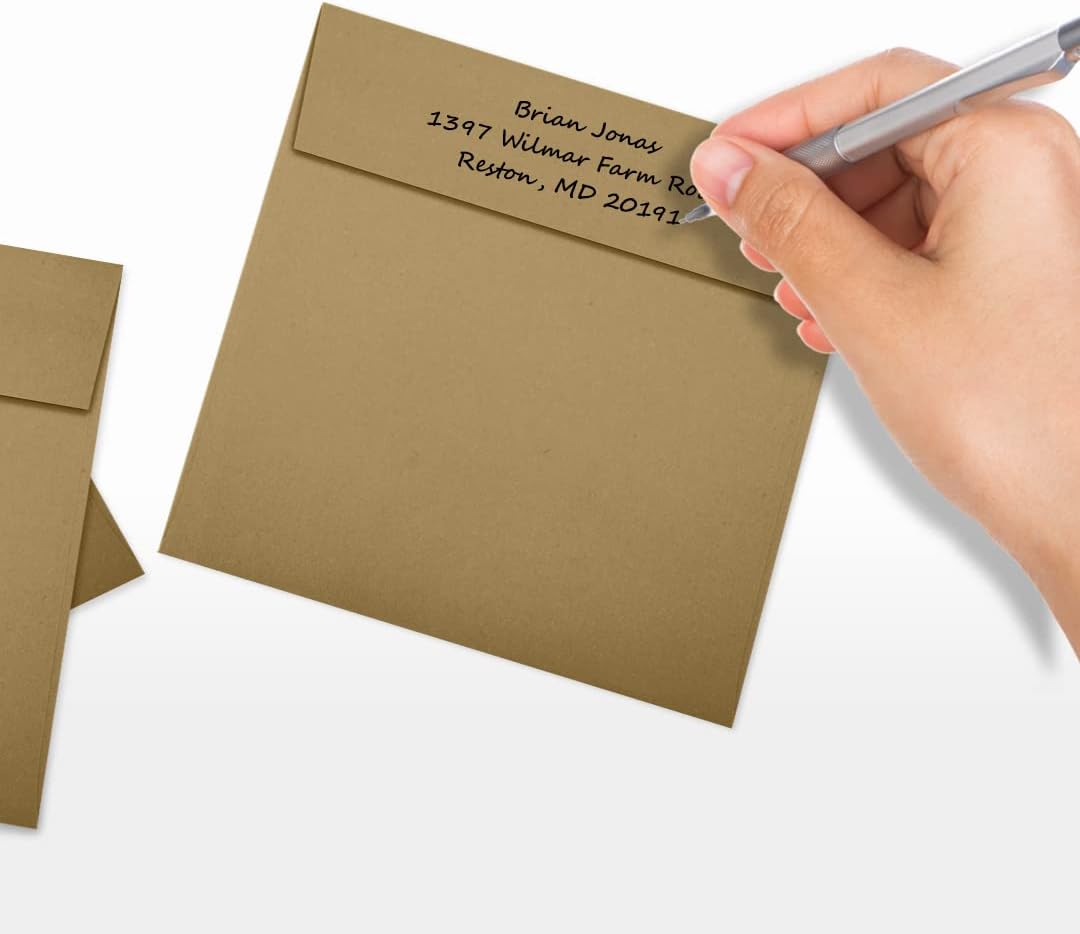 LUXPaper Square Invitation Envelopes | Peel & Press | 5 3/4" x 5 3/4" | Grocery Bag Brown | 70lb. Text | 50 Qty