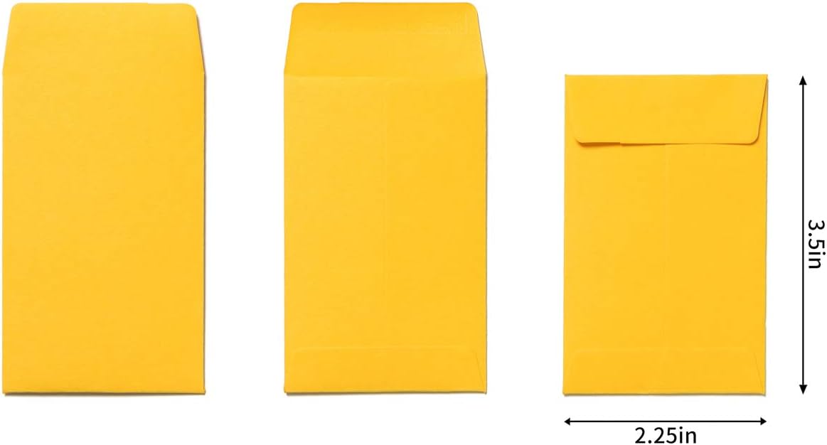 500 Pieces Colorful Small Coin Envelopes Self-Adhesive Seed Envelopes Mini Parts Small Items Storage Packets Envelopes for Garden, Office or Wedding Gift (2.25×3.5 inch)