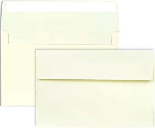 A9 Envelopes Ivory 5.75x8.75 Invitation Envelopes Self Seal Pack of 50 Blank Envelopes for Cards Ivory
