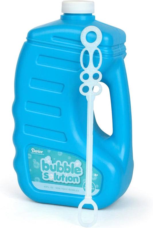 Darice 64oz Bubble Solution Refill for Bubble Machines & Blowers - Easter, Weddings, Birthdays, Outdoor - 2 Big Bubble Wands Included - Non-Toxic Safe for Toddlers & Kids, Colors May Vary