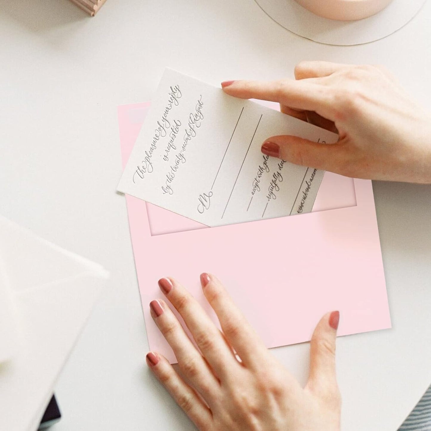 100 Pack A7 Pink Pastel Invitation 5x7 Envelopes - Self Seal, Square Flap,Perfect for Baby Shower, 5x7 Cards, Weddings, Birthday, Invitations, Graduation, 5.25 x 7.25 Inches (Rose Pink)