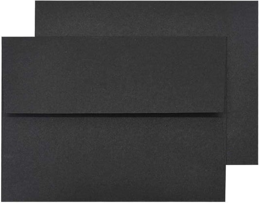 A7 Black Invitation 5x7 Envelopes - Self Seal, Square Flap,Perfect for 5x7 Cards, Weddings, Birthday, invitations, Graduation, Baby Shower, 5.25 x 7.25 Inches, 100 Pack, (Black)