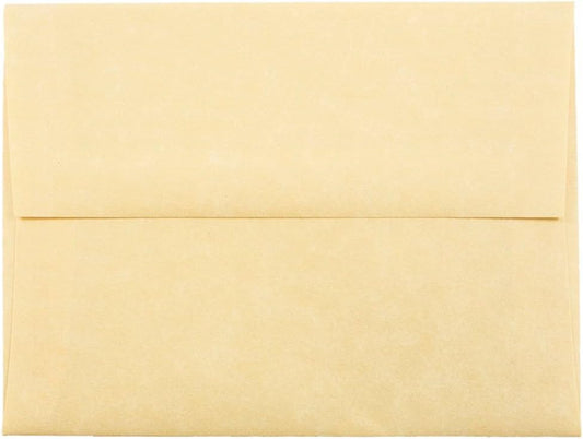 JAM PAPER A2 Parchment Invitation Envelopes - 4 3/8 x 5 3/4 - Antique Gold Recycled - 50/Pack