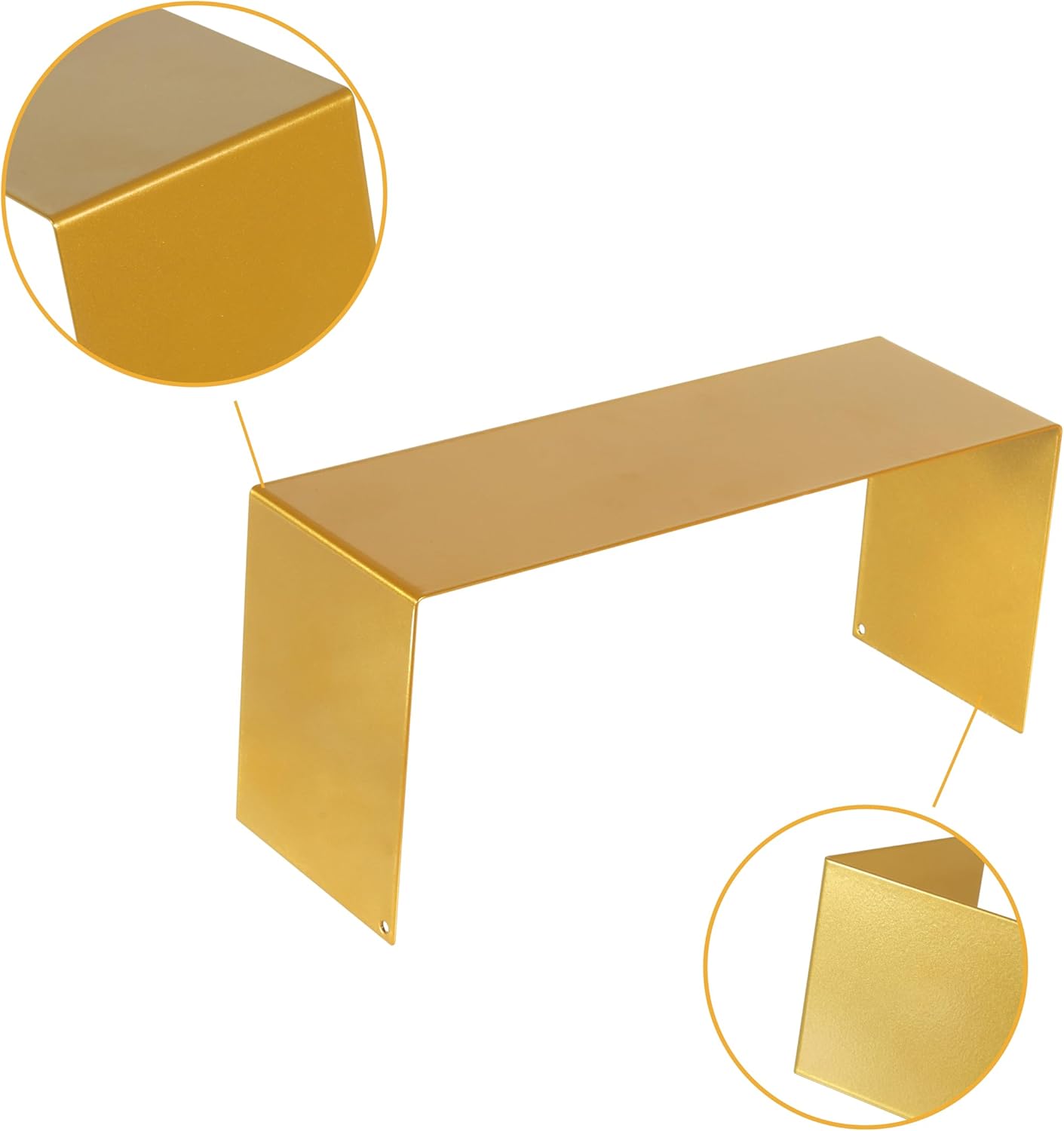 Black Matte Metal Display Stand,8 Pcs 2 Set Display Risers, Metal Rectangular Display Shelf for Showcase, Dessert, Toys, Perfume (8Pcs-Gold, L7''x8''x9)