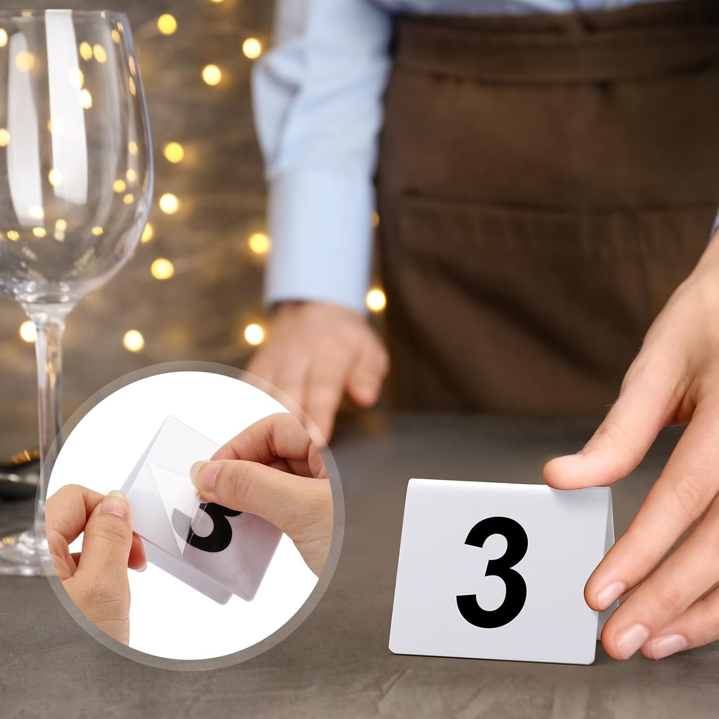 Tuanse Table Numbers 1-25 Acrylic Double Side Numbered Table Tents Plastic Restaurant Wedding Numbers Cards Signs for Party Banquets Wedding Reception(White, Black)