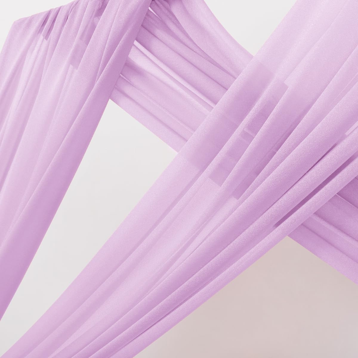 MLMC Lilac Purple Wedding Arch Draping Fabric 2 Panels 29" x 20 FT Extra Long Lavender Gauze Drapes Sheer Backdrop Curtains 6.6 Yards Outdoor Drapery Panels for Wedding Party Ceiling Decoration