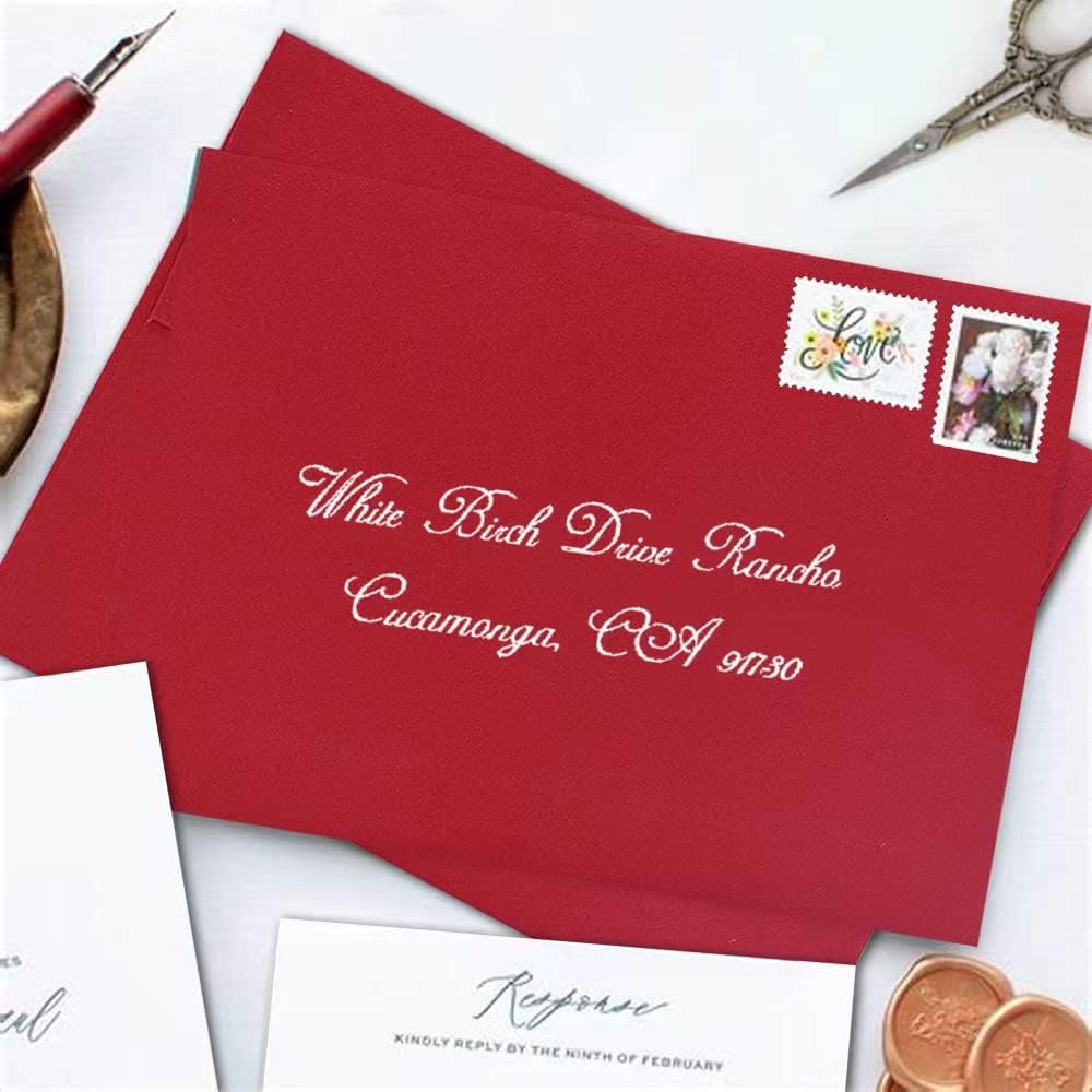 100 Pack A2 Red Envelopes Self Sealing Adhesive Perfect for Weddings, RSVP, Invitations, Baby Shower,Greeting Cards,Announcements, Thank You Notes| A2(4.375 x5.75 Inches)