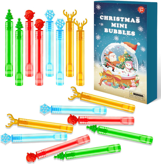 Christmas Mini Bubbles Wand Toys Gifts for Toddlers 20 Pack, Christmas Party Favors Supplies Goodie Bags Stocking Stuffers Fillers for Kids, Small School Classroom Prizes Treats Trinkets for Students
