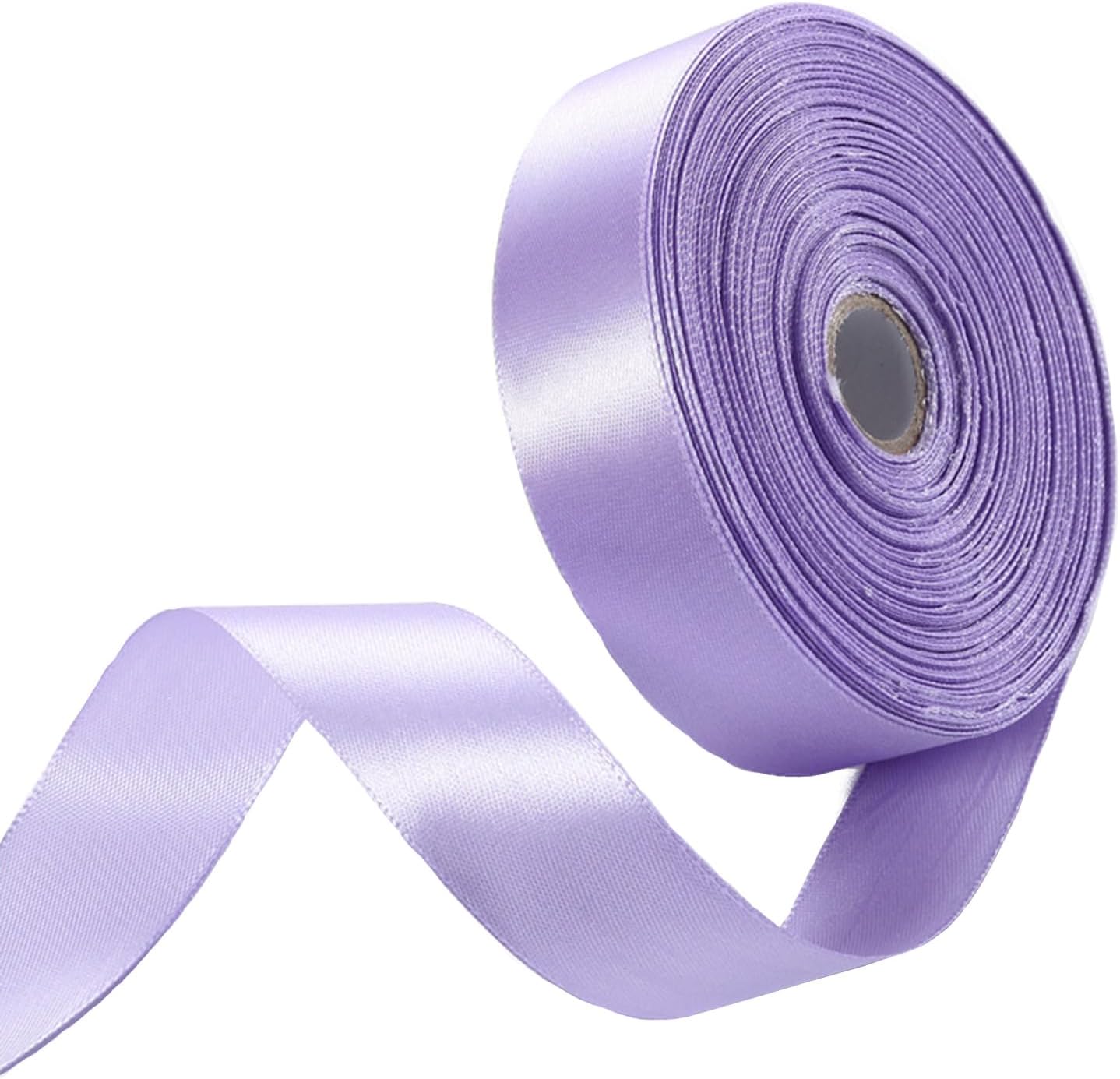 1 Inch Light Purple Satin Ribbon 50 Yards Solid Fabric Ribbons for Gift Wrapping, Crafts, Floral Arrangements, Wedding, Party, Holiday Decor