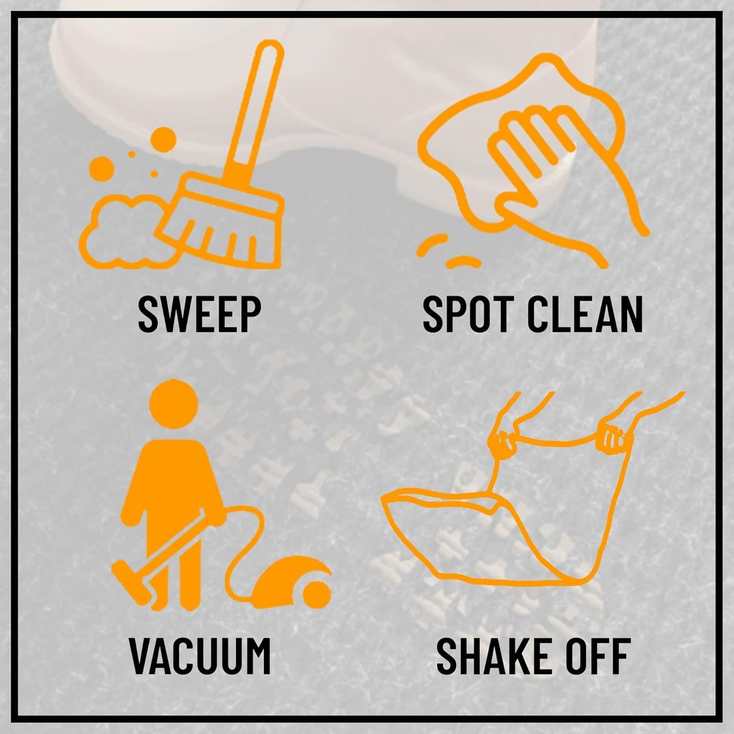 Ottomanson Commercial Scrape Rib Entry Mat – Heavy Duty Ribbed Floor Mat for High Traffic – Non Slip Rubber Back, Waterproof – Indoor Outdoor Use for Offices, Schools, Lobbies, 2' x 18', Black