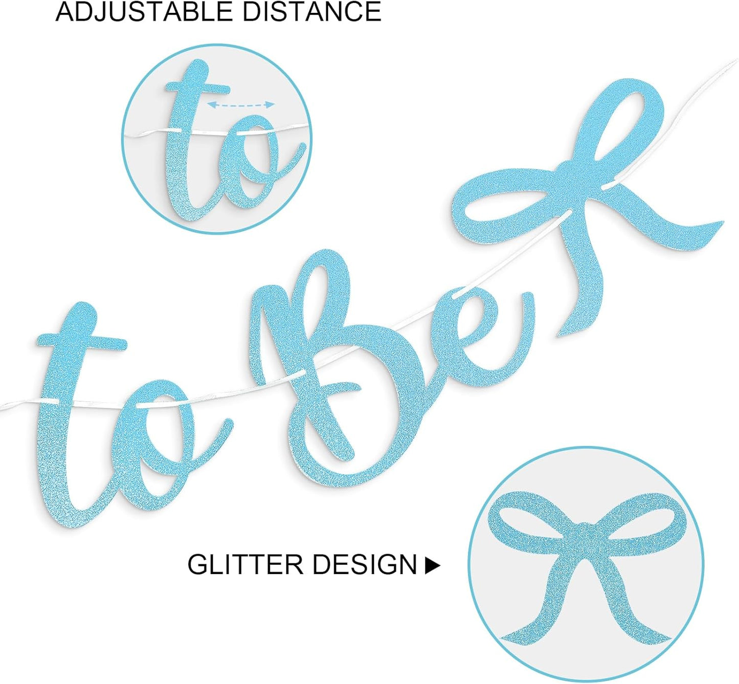 Bride to Be Banner, Light Blue Bride to Be with Bow Glitter Bachelorette Bridal Party Banner BRIDE TO BE Sign for Blue Bachelorette Bridal Shower Wedding Engagement Hen Party Decorations