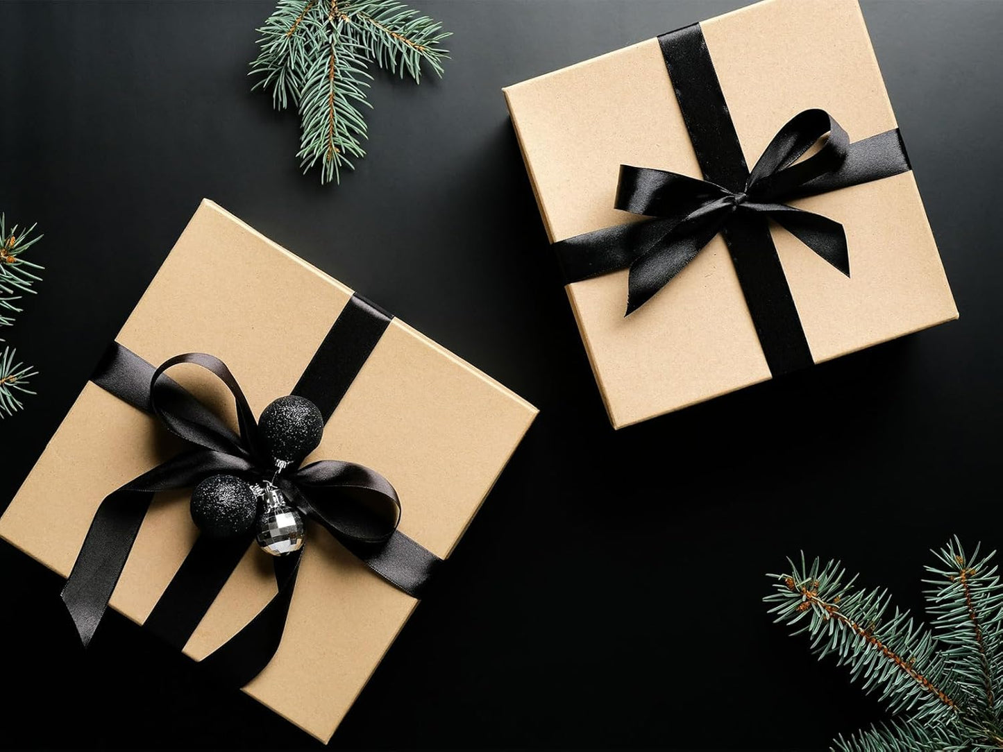 1 Inch Black Satin Ribbon 50 Yards Solid Fabric Ribbons for Gift Wrapping, Crafts, Floral Arrangements, Wedding, Party, Holiday Decor