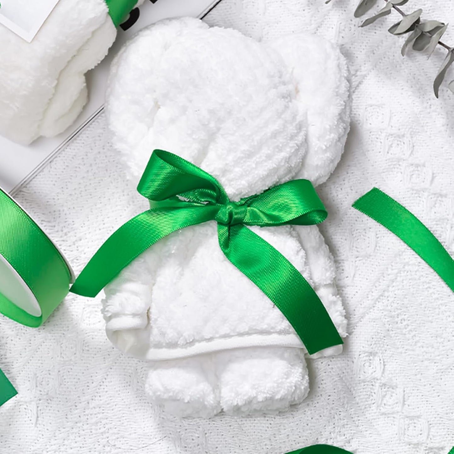 1 Inch Emerald Green Satin Ribbon 50 Yards Solid Fabric Ribbons for Gift Wrapping, Crafts, Floral Arrangements, Wedding, Party, Holiday Decor