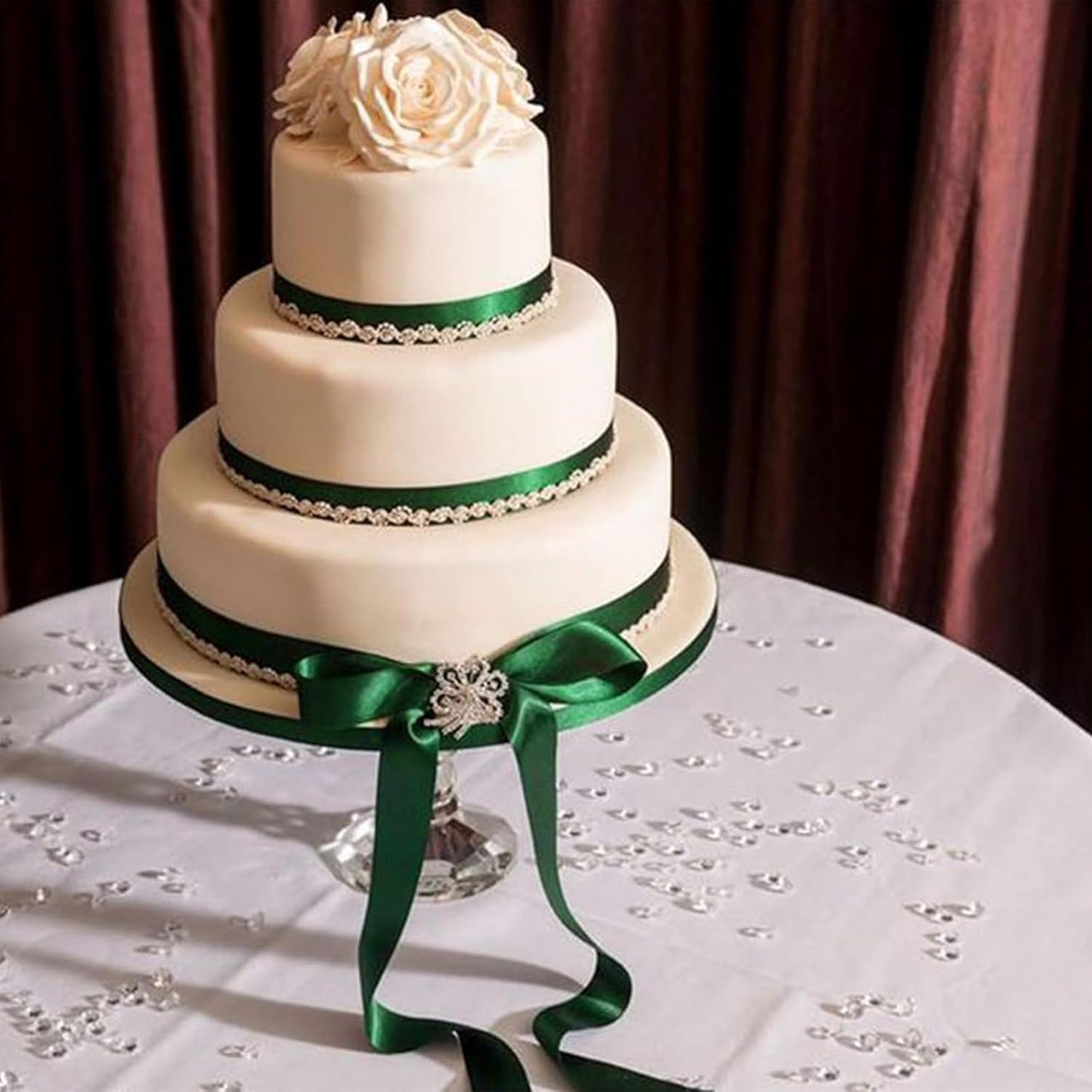 1 Inch Forest Green Satin Ribbon 50 Yards Solid Fabric Ribbons for Gift Wrapping, Crafts, Floral Arrangements, Wedding, Party, Holiday Decor