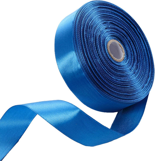 1 Inch Royal Blue Satin Ribbon 50 Yards Solid Fabric Ribbons for Gift Wrapping, Crafts, Floral Arrangements, Wedding, Party, Holiday Decor