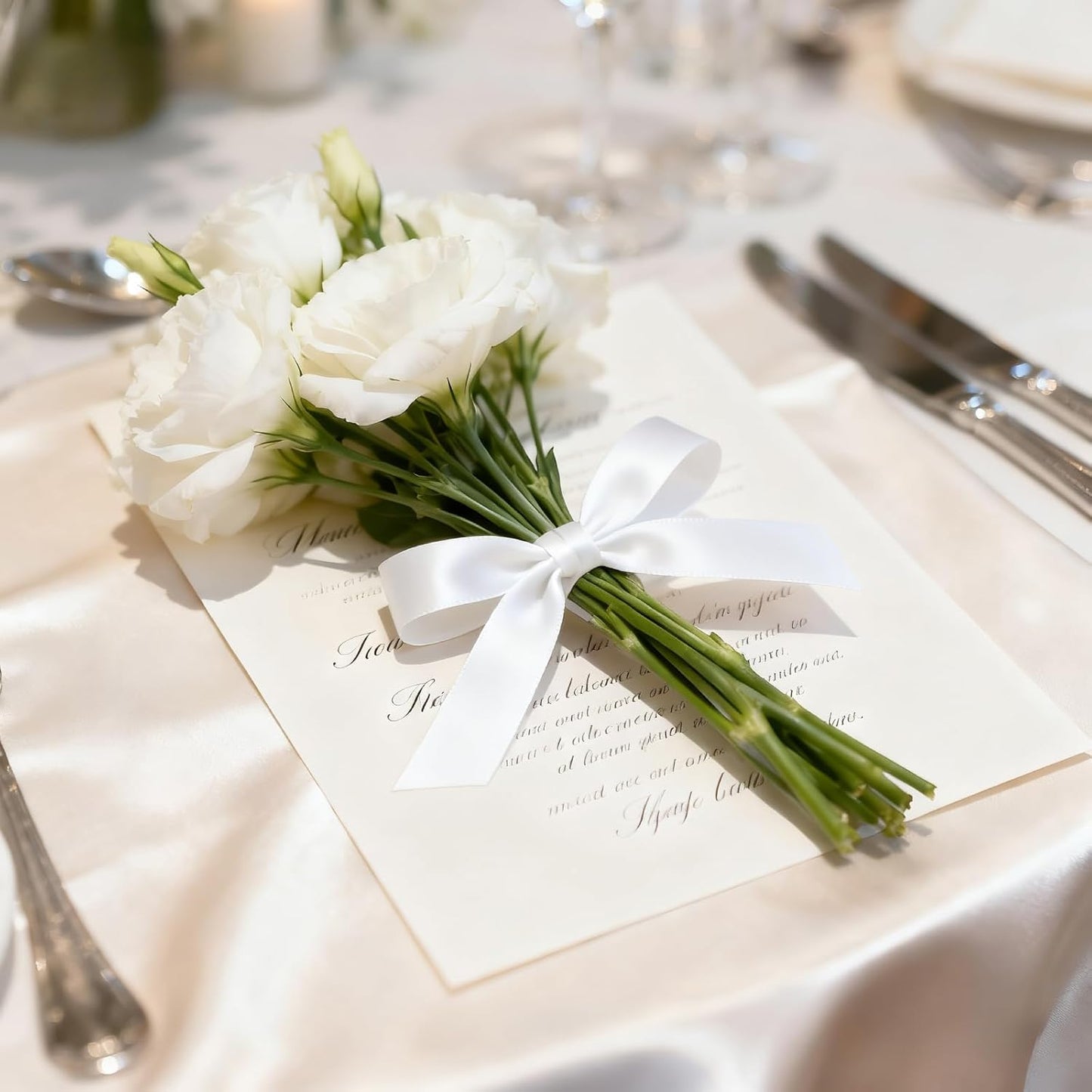 1 Inch 100 Yards Satin Ribbon White, Solid Color Fabric Ribbon for Gift Wrapping, Wedding, Polyester Gift Ribbon for Birthday Party Decoration, Craft, Hair, Floral, Sewing