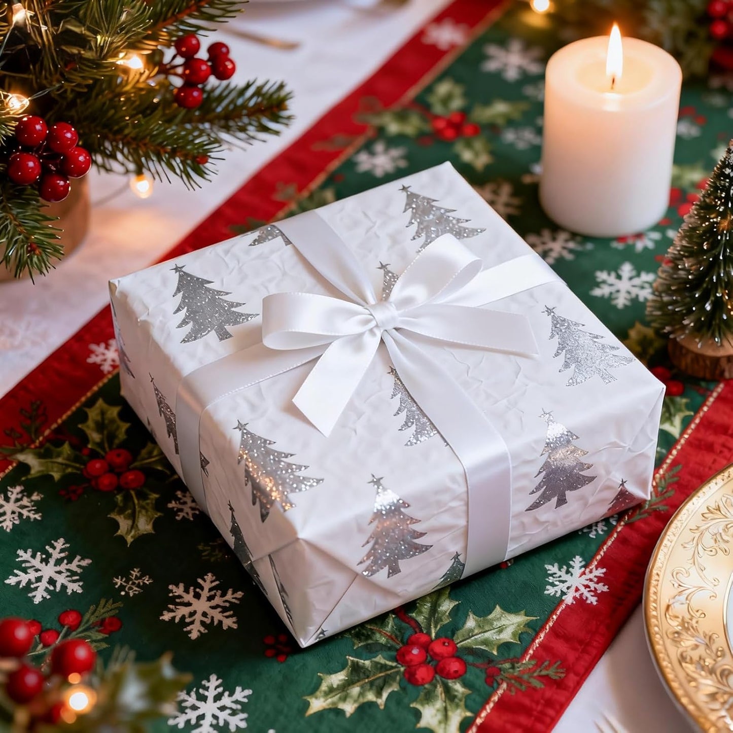 1 Inch 100 Yards Satin Ribbon White, Solid Color Fabric Ribbon for Gift Wrapping, Wedding, Polyester Gift Ribbon for Birthday Party Decoration, Craft, Hair, Floral, Sewing