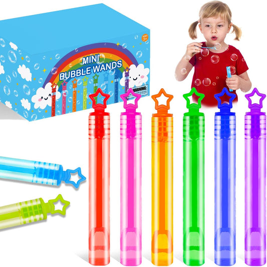 Bulk Toys for Kids Prizes 200 Pack, Mini Bubble Wands Party Favors for Toddlers, Small Halloween Pinata Goodie Bag Stuffers, Carnival Supplies Giveaways Handouts Stocking Stuffers for Girls and Boys