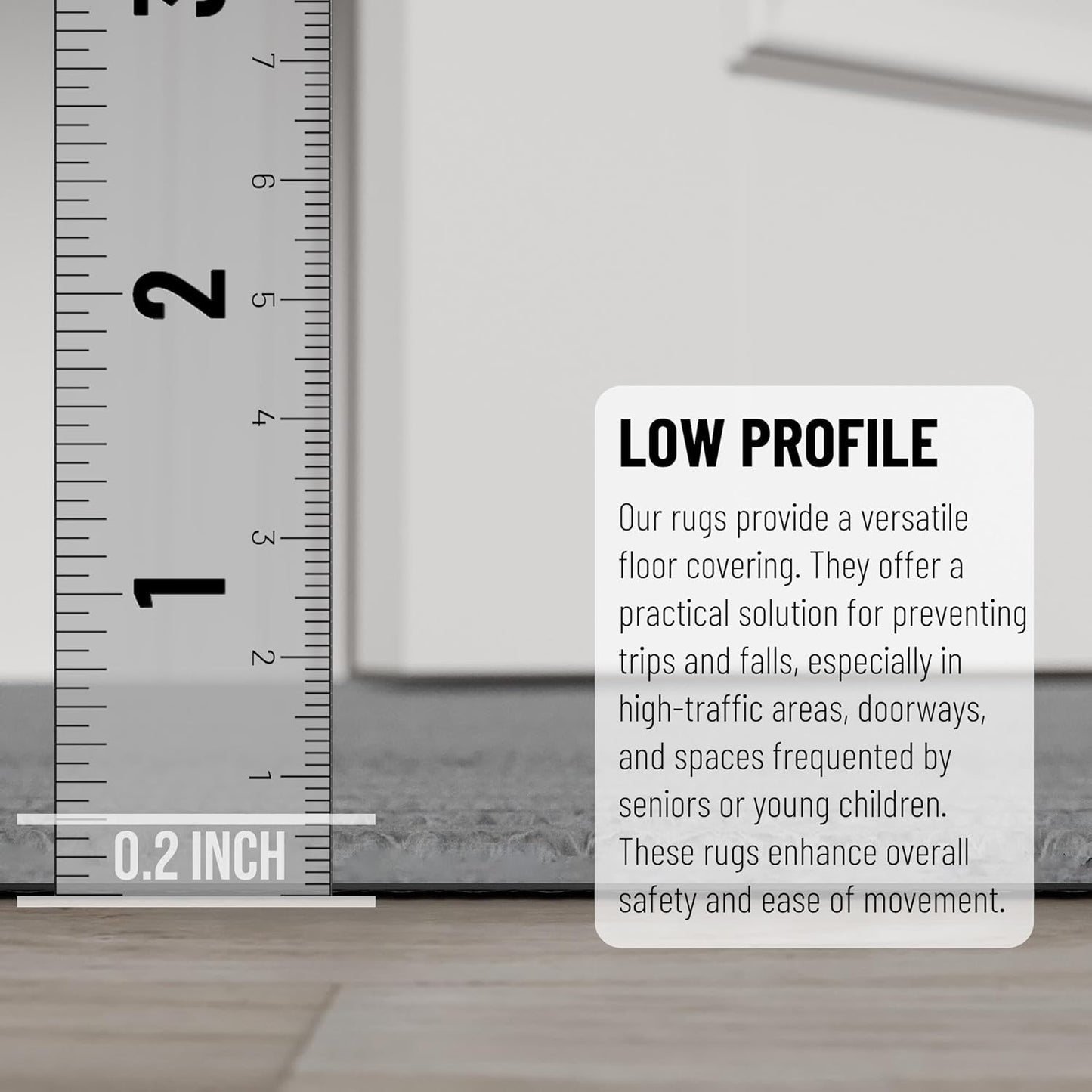 Ottomanson 2'7" x 7' Hallway Runner with Scraper Pile Extra Durable Non-Slip Rug Mat for Indoor & Outdoor Use - Ideal for Kitchen, Entryway, Patio & Garage - High-Traffic Carpet, Gray