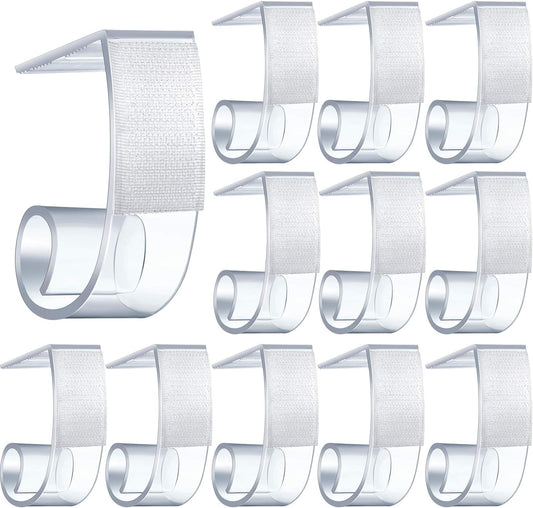 Boao 25 Pieces Table Skirting Clips SMC Model Plastic Tablecloth Clips for Table 1.5-2 Inch with Hook and Loop for Meeting Party Indoor Outdoor Events