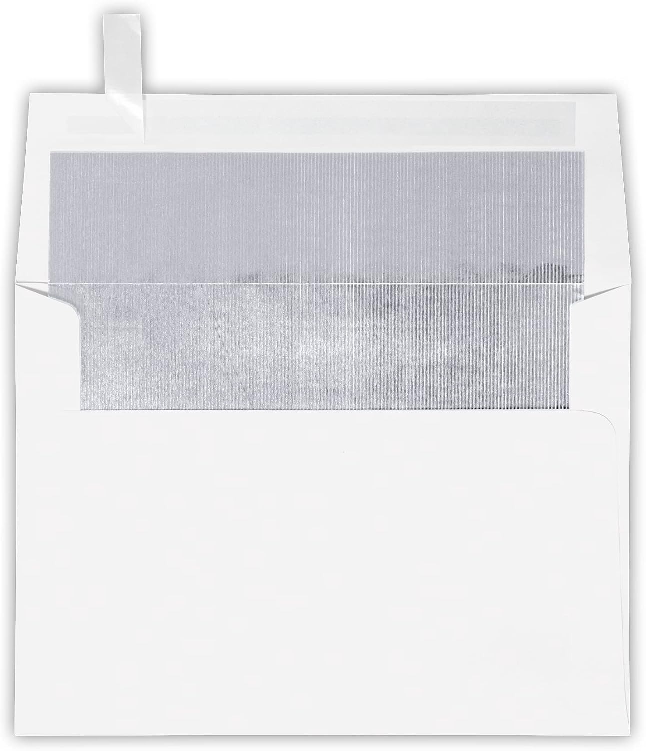 LUXPaper A7 Foil Lined Invitation Envelopes | Peel & Press | 5 1/4" x 7 1/4" | White w/Silver LUX Lining | 60lb. Text | 250 Qty