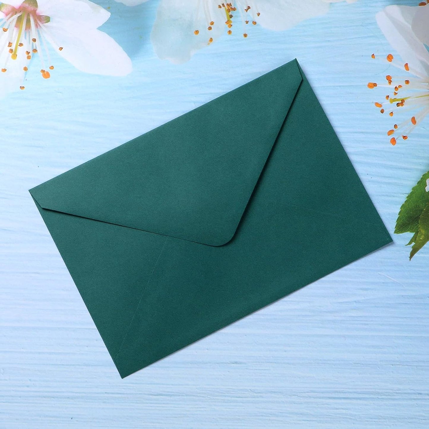 PONATIA 50 PCS/Pack A7 Emerald Green Envelopes, 5.25x7.5'', Perfect For 5x7'' Weddings Invitation Cards, Graduation, Acrylic Invitations, Photos, 5x7'' Envelopes For Invitations