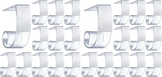 Boao 25 Pieces Table Skirting Clips SMC Model Plastic Tablecloth Clips for Table 1.5-2 Inch with Hook and Loop for Meeting Party Indoor Outdoor Events (Pack of 2)