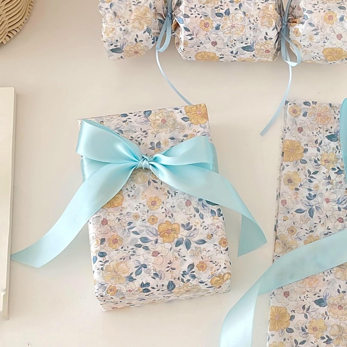 1 Inch Light Blue Satin Ribbon 50 Yards Solid Fabric Ribbons for Gift Wrapping, Crafts, Floral Arrangements, Wedding, Party, Holiday Decor