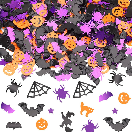MARFOREVER Halloween Confetti Glitter Table Decorations Party Scatter Table Sprinkles Bats Spider Pumpkin for Halloween Party Supplies Decor