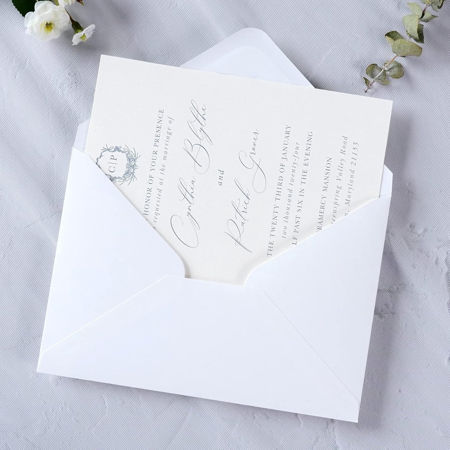 PONATIA 50 PCS/Pack A7 Envelopes, 5.25 x 7.48'' White Envelope, Perfect For 5 x 7'' Wedding Invitation Cards, Christmas Gift Cards Envelopes, Acrylic Invitations, Photos
