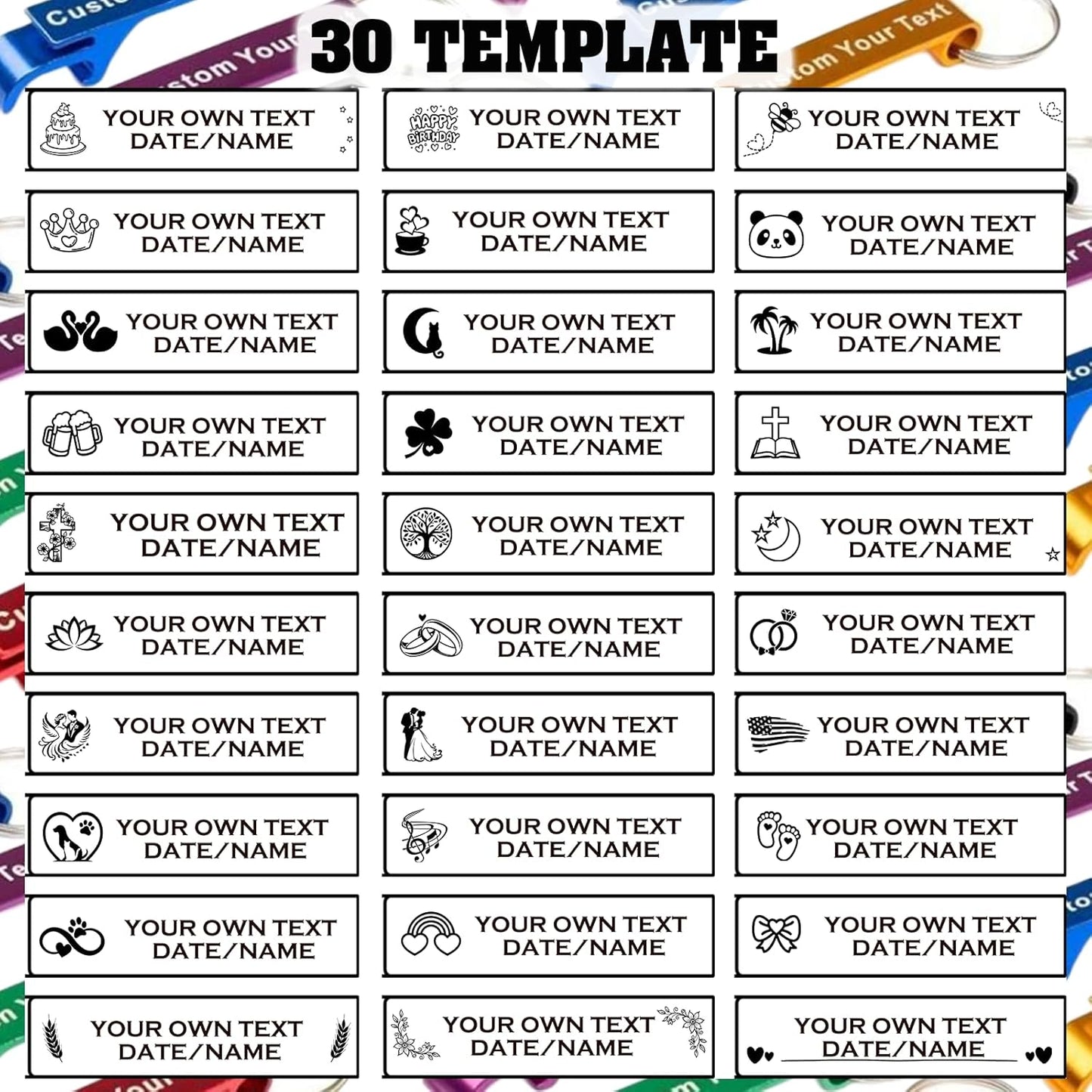 UBJVA Custom Bottle Opener Bulk Personalized Aluminum Bottle Opener Keychains with Text Logo Photo Wedding Favors Graduation Party Bar