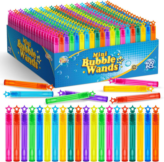 SpringFlower 400 PCS Mini Bubble Wand, Bubble Bulk for Kids, Party Favor Supply, Themed Birthday, Summer Outdoor Activities, Bubble Maker Mini Bubble Wand 10 Colors