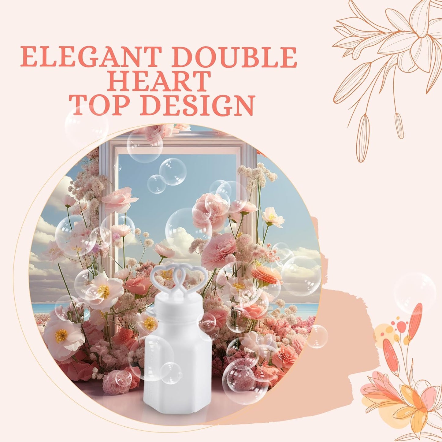 Bulk Wedding Bubbles with Wands - (96 Count) Mini Double Heart Top Bubbles for Wedding Send Off, Bridal Party Favors, Engagement, Anniversary Celebrations, Toy Gifts for Kids, Boys or Girls