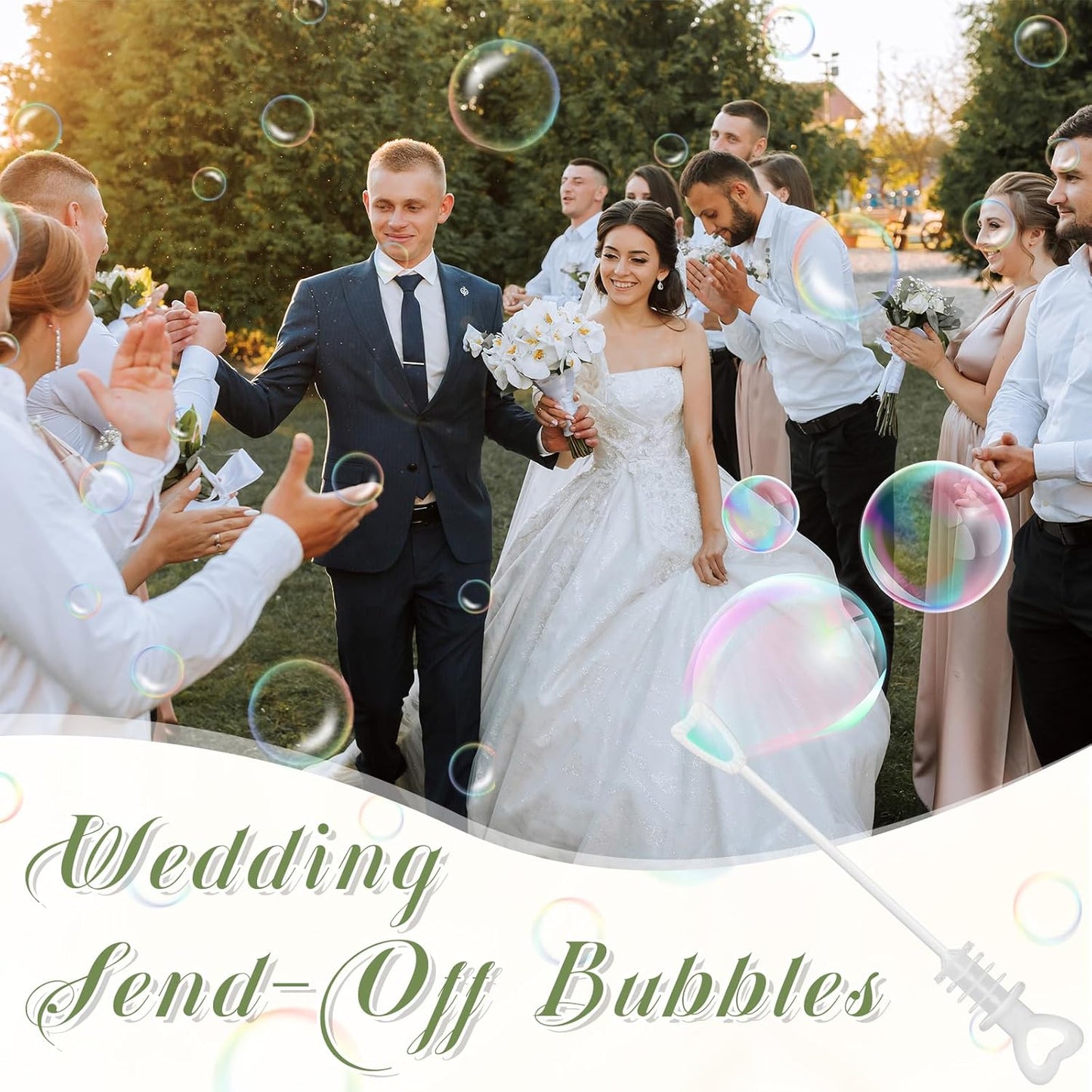 405 Pcs Wedding Bubbles Wands Set Include Heart Bubble Wands Bubbles Send Off Cards Gift Tags Wood Photo Frame Ribbons for Wedding Send Off Party Favors(Sage Green)