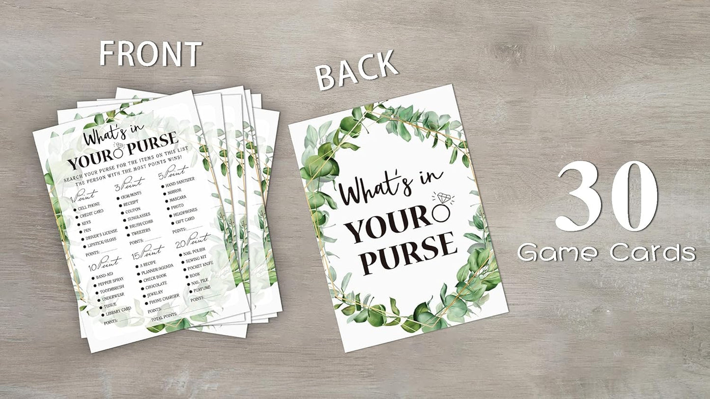 Bridal Shower Game Cards, Tropical Jungle Theme Engagement Party Cards for Wedding, Set of 30 Cards(Leaf011)