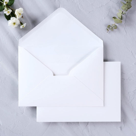 PONATIA 50 PCS/Pack A7 Envelopes, 5.25 x 7.48'' White Envelope, Perfect For 5 x 7'' Wedding Invitation Cards, Christmas Gift Cards Envelopes, Acrylic Invitations, Photos