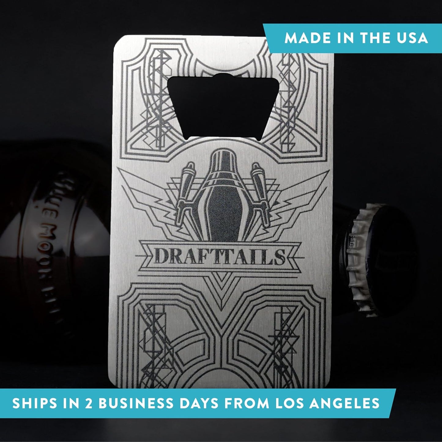 Custom Metal Bottle Opener Business Cards (Stainless Steel, 50 pcs) - 2 Business Days Personalized Stainless Steel Bottle Opener With Your Logo Printed 1.5mm Thick