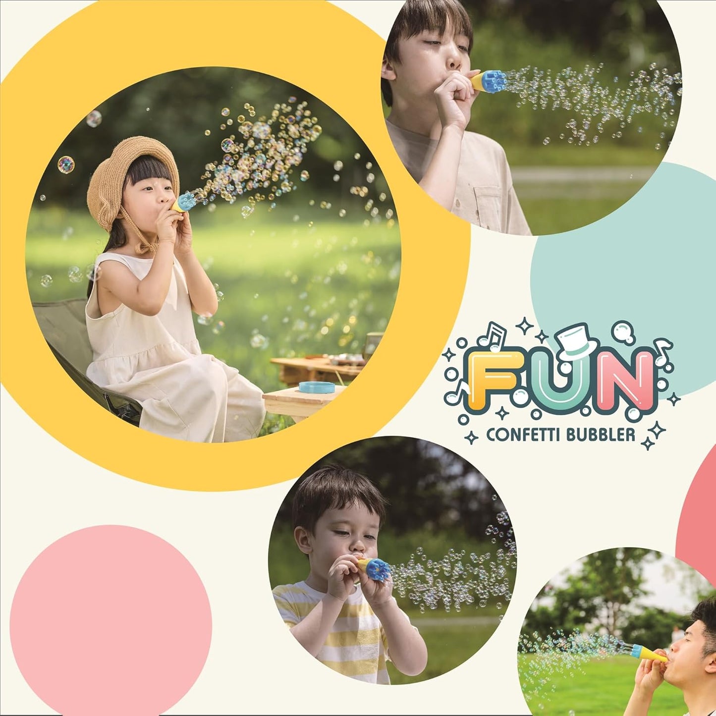 Uncle Bubble Blower for Kids and Toddlers, Mini Bubble Blower Makes Thousands of Bubbles Ease, Plastic Reduction Version